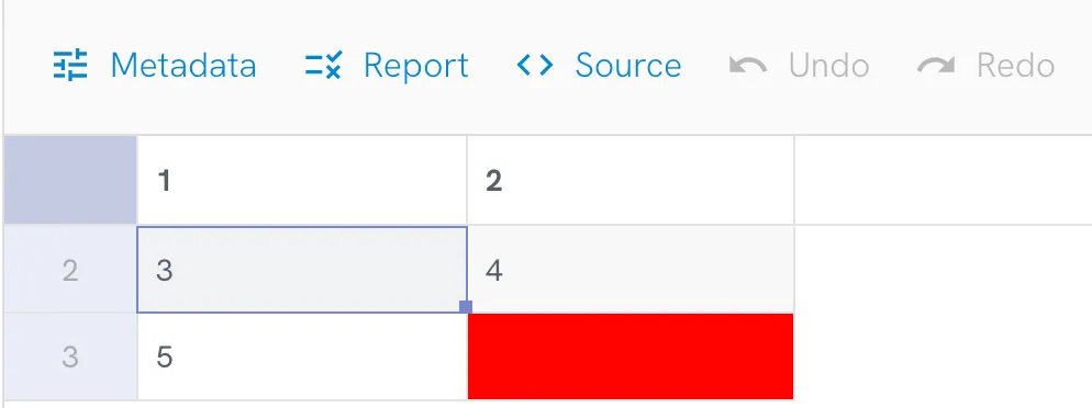 Missing cell error